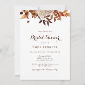 Waterverf Herfst Botanicals Bruidsuitnodiging Kaart (Voorkant)