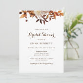 Waterverf Herfst Botanicals Bruidsuitnodiging Kaart (Staand voorkant)