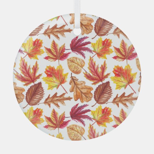 Waterverf herfst botanische, naadloze compositie. glas ornament (Voorkant)