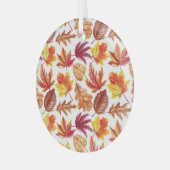 Waterverf herfst botanische, naadloze compositie. glas ornament (Voorkant links)