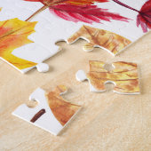 Waterverf herfst botanische, naadloze compositie. legpuzzel (Zijkant)