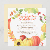 Waterverf Herfst Bounty krans pompoen Thanksgiving Kaart (Voorkant / Achterkant)