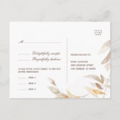 Waterverf herfst Branch RSVP Briefkaart Keuze uit  (Achterkant)