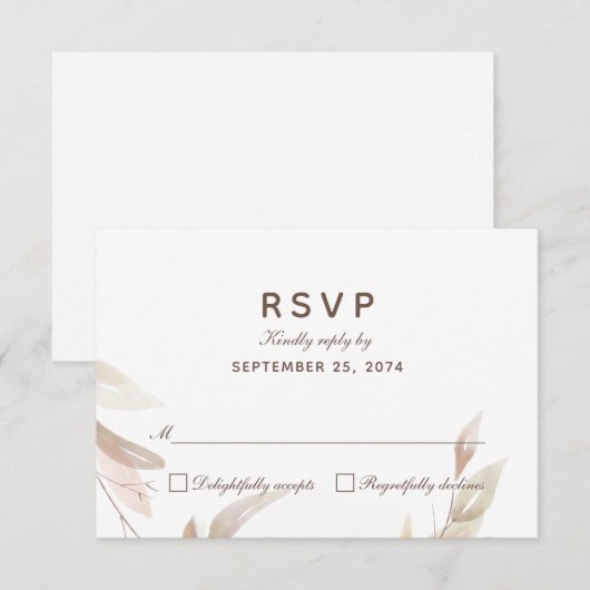 Waterverf herfst Branch Simple Response RSVP-kaart RSVP Kaartje (Voorkant / Achterkant)