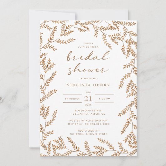 Waterverf herfst bruidsdouche kaart (Voorkant)