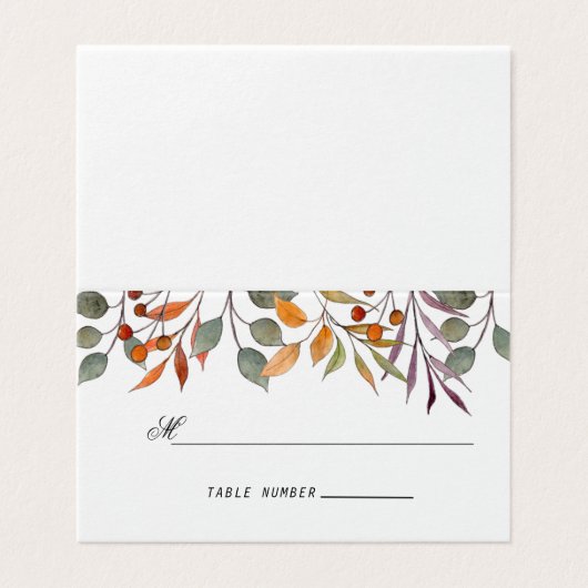 Waterverf herfst bruidstaart kaart (Buitenkant ongevouwen)