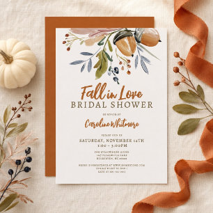 Waterverf Herfst Bruiloft Borrel 'Fall In Love' Kaart