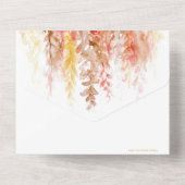 Waterverf herfst bruin rood sinaasappel wijnstok m all in one uitnodiging (Achterkant)