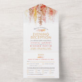 Waterverf herfst bruine avond receptie bruiloft all in one uitnodiging (Binnen)