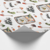 Waterverf herfst champignons, verpakt papier (Hoek)