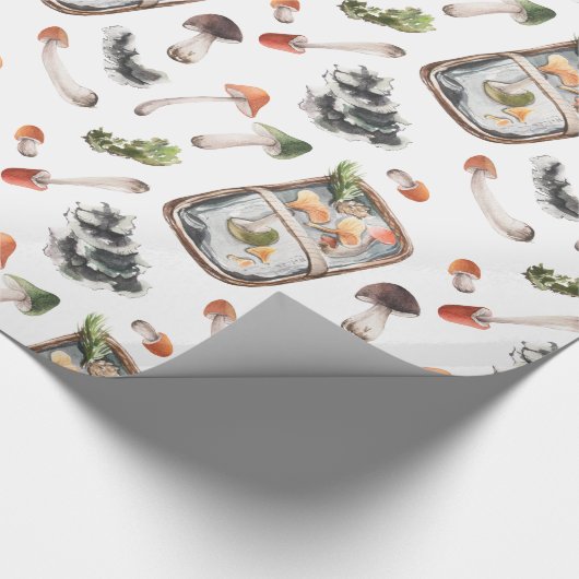 Waterverf herfst champignons, verpakt papier (Hoek)