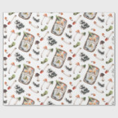 Waterverf herfst champignons, verpakt papier (Vlak)