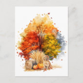 Waterverf Herfst Dog Design- Golden Retriever Briefkaart (Voorkant)