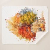 Waterverf Herfst Dog Design- Golden Retriever Sherpa Deken (Voorkant (horizontaal))