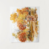 Waterverf Herfst Dog Design- Golden Retriever Wandkleed (Voorkant)