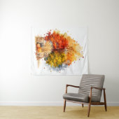 Waterverf Herfst Dog Design- Golden Retriever Wandkleed (In Situ (horizontaal))