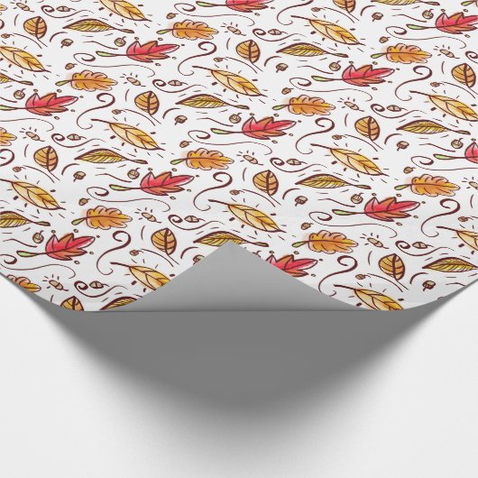 Waterverf Herfst Doodles Cadeaupapier (Hoek)