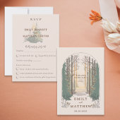 Waterverf Herfst Eenvoudig Elegant Script Forest Q RSVP Kaartje