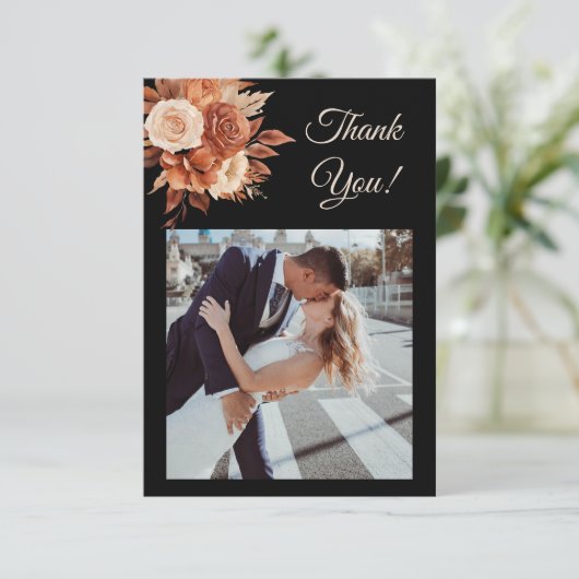 Waterverf herfst Elegance-Flat Dank u kaart (Staand voorkant)