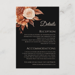 Waterverf herfst Elegantie-bruiloft- Informatiekaartje