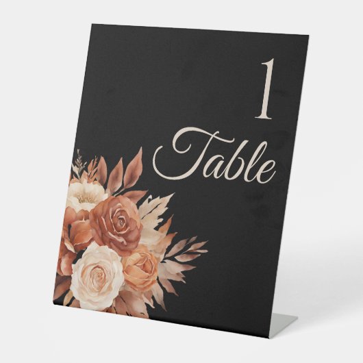 Waterverf herfst Elegantie-bruiloft- Reclamebord Met Voetstuk (Voorkant)