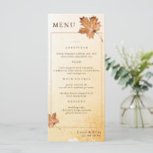 Waterverf herfst esdoorn blad bruiloft diner menu (Staand voorkant)