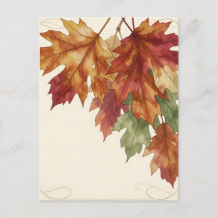 Waterverf Herfst Esdoornbladeren Elegant Briefkaart