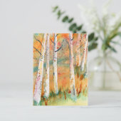 Waterverf Herfst Espenbomen Briefkaart (Staand voorkant)
