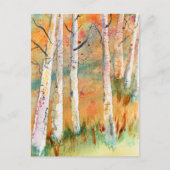 Waterverf Herfst Espenbomen Briefkaart (Voorkant)