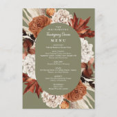 waterverf herfst floraal lijst Thanksgiving menu (Voorkant)