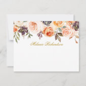 Waterverf herfst Floral - Aangepast goud Notitiekaartje (Voorkant)