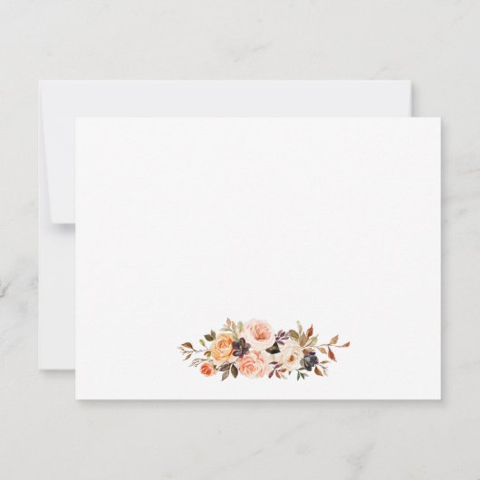 Waterverf herfst Floral - Aangepast goud Notitiekaartje (Achterkant)