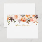 Waterverf herfst Floral - Aangepast goud Notitiekaartje (Voorkant / Achterkant)