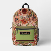 Waterverf Herfst Floral Bedrukte Rugzak (Voorkant)