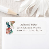 Waterverf herfst floral blueberry trouwadres etiket (Insitu)