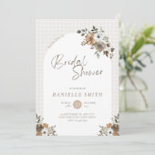 Waterverf Herfst Floral Bridal Shower Kaart (Staand voorkant)