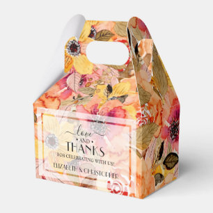 Waterverf herfst Floral Collage Bedankdoosjes