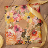 Waterverf herfst Floral Collage Tissuepapier