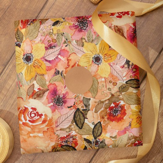 Waterverf herfst Floral Collage Tissuepapier