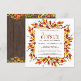 Waterverf Herfst Floral Friendsgiving Dinner Kaart