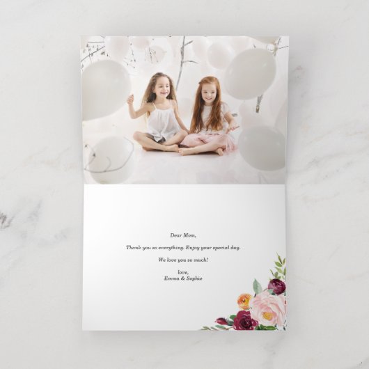 Waterverf Herfst Floral Garland Happy Moederdag Folie Feestdagenkaart (Binnenlaag)