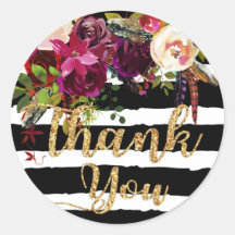 Waterverf Herfst Floral Modern Wedding Label