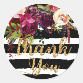 Waterverf Herfst Floral Modern Wedding Label