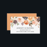 Waterverf herfst Floral Peach Wedding Registry Informatiekaartje<br><div class="desc">De moderne Elegant Waterverf Floral Wedding Registry Insert Kaart bevat mooie herfstbloemen. Oranje rozen,  perzikbladeren,  gouden rozen,  roze rozen,  roze appelrozen,  witte rozen,  eucalyptusbladeren en andere botanische groen. Peach back.</div>