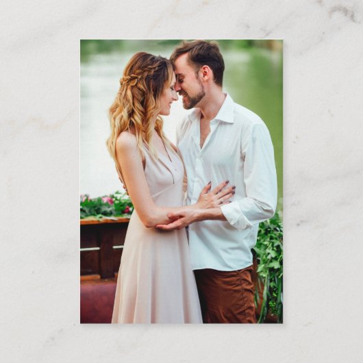 Waterverf herfst Floral Photo Wedding QR RSVP Informatiekaartje (Achterkant)