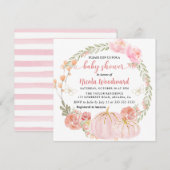 Waterverf Herfst Floral Pumpkin Baby shower Kaart (Voorkant / Achterkant)