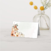 Waterverf Herfst Floral Pumpkin Datum huwelijk Plaatskaartje (Achterkant)