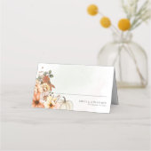 Waterverf Herfst Floral Pumpkin Datum huwelijk Plaatskaartje (Voorkant)