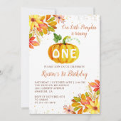 Waterverf Herfst Floral Pumpkin herfst Birthday Kaart (Voorkant)