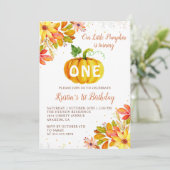 Waterverf Herfst Floral Pumpkin herfst Birthday Kaart (Staand voorkant)